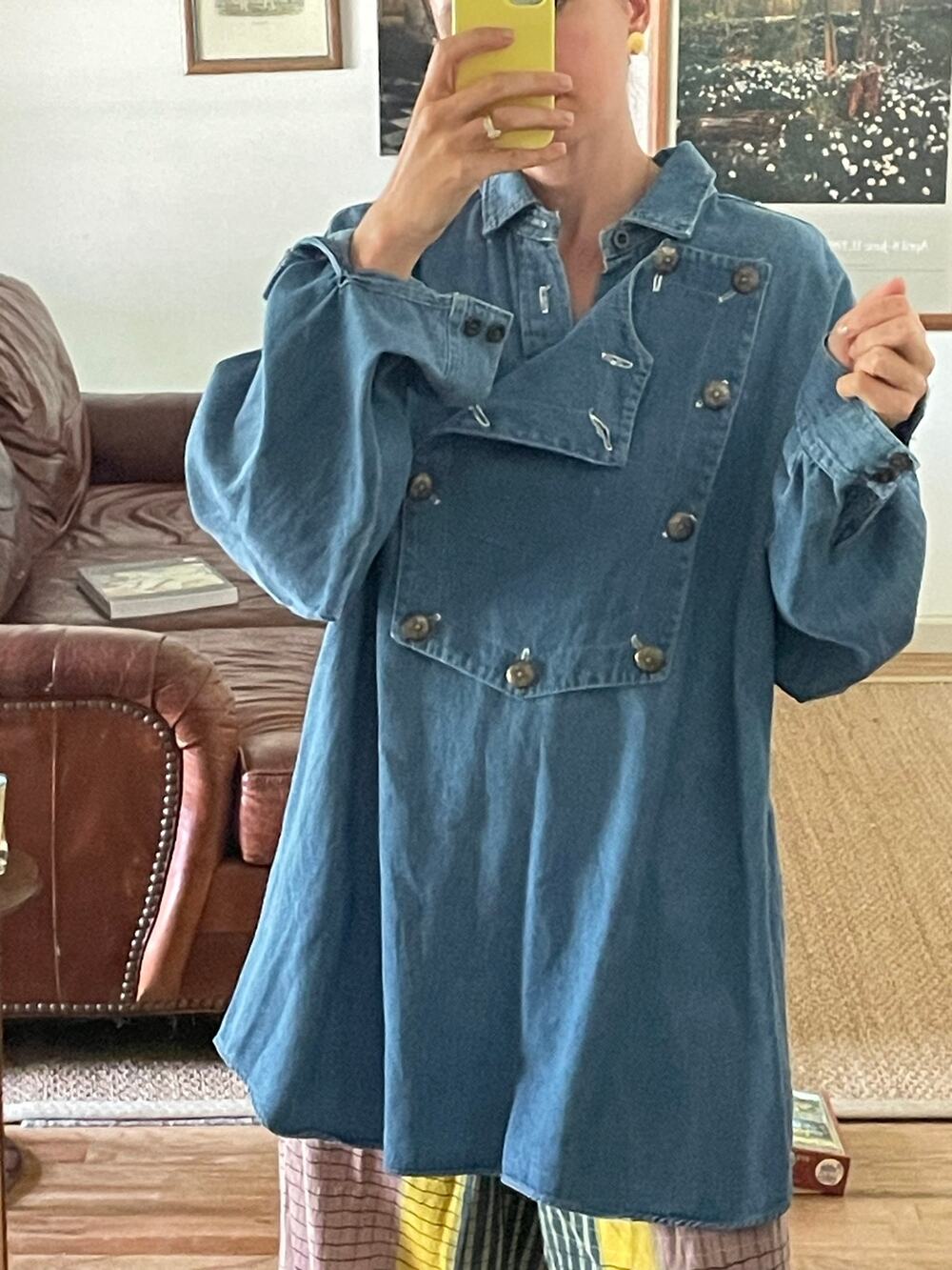 Vintage Denim Tunic Bib Front